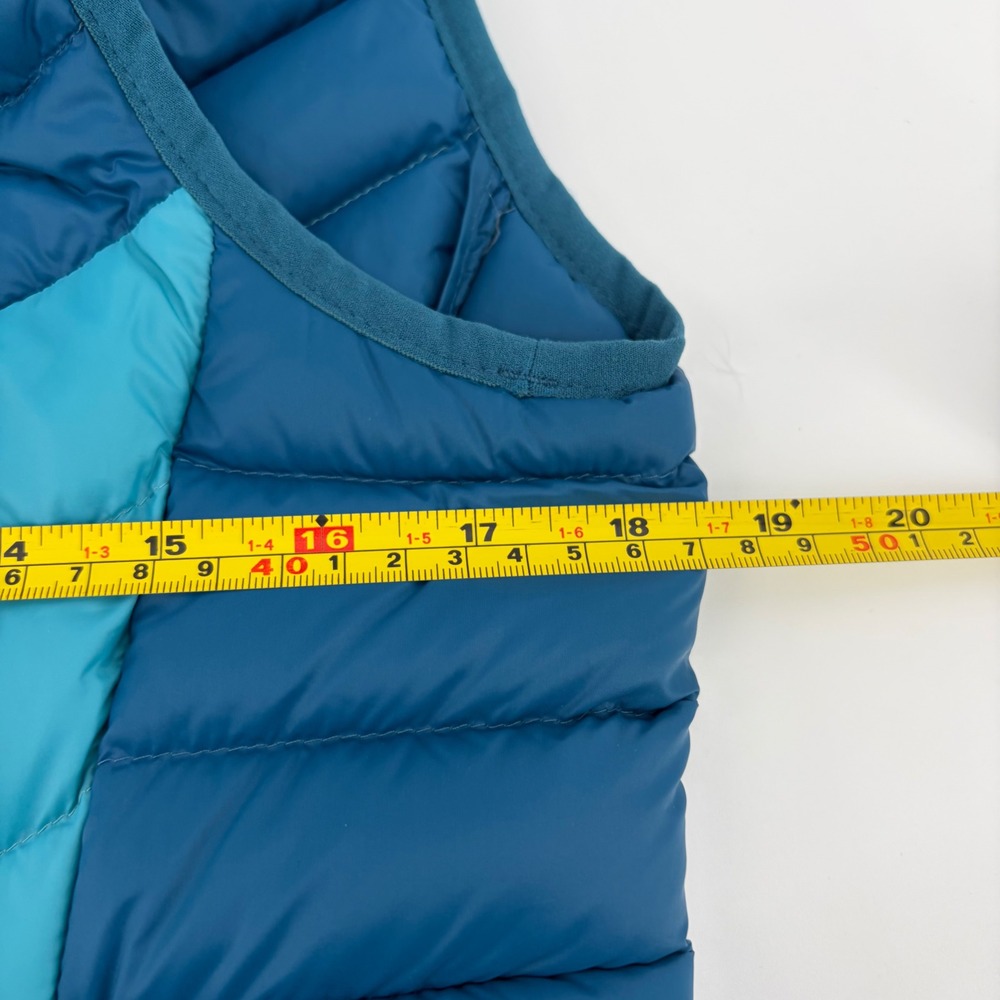 Lands' End‎ Womens XS Down Puffer Vest Blue Chevron Full Zip Outerwear NWOT - Picture 8 of 8